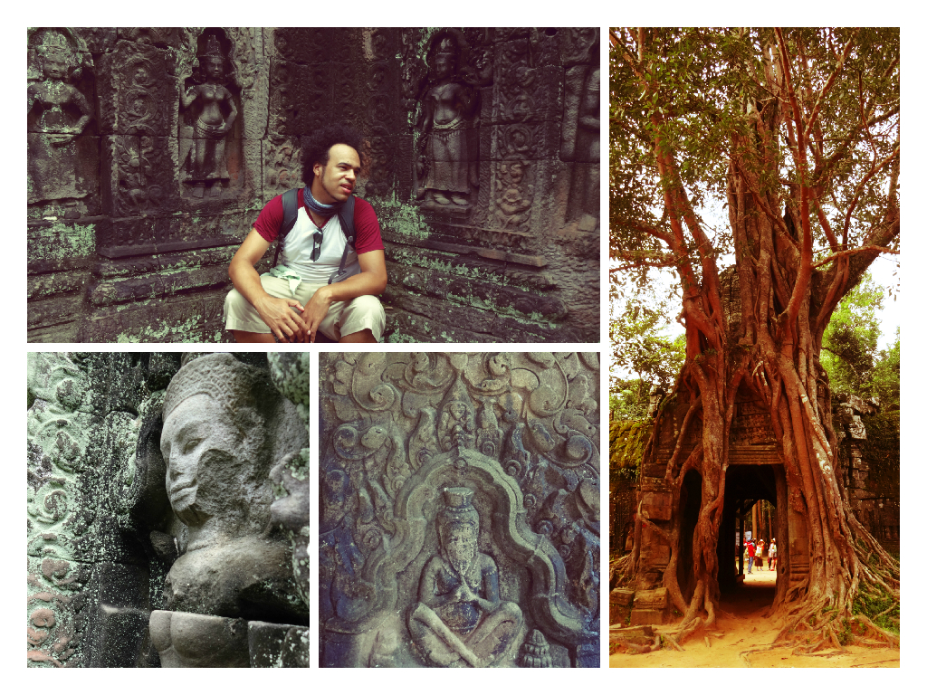 Fascinating detailed images taken around Preah Khan temple. Right - a tree grown through an entrance way.
