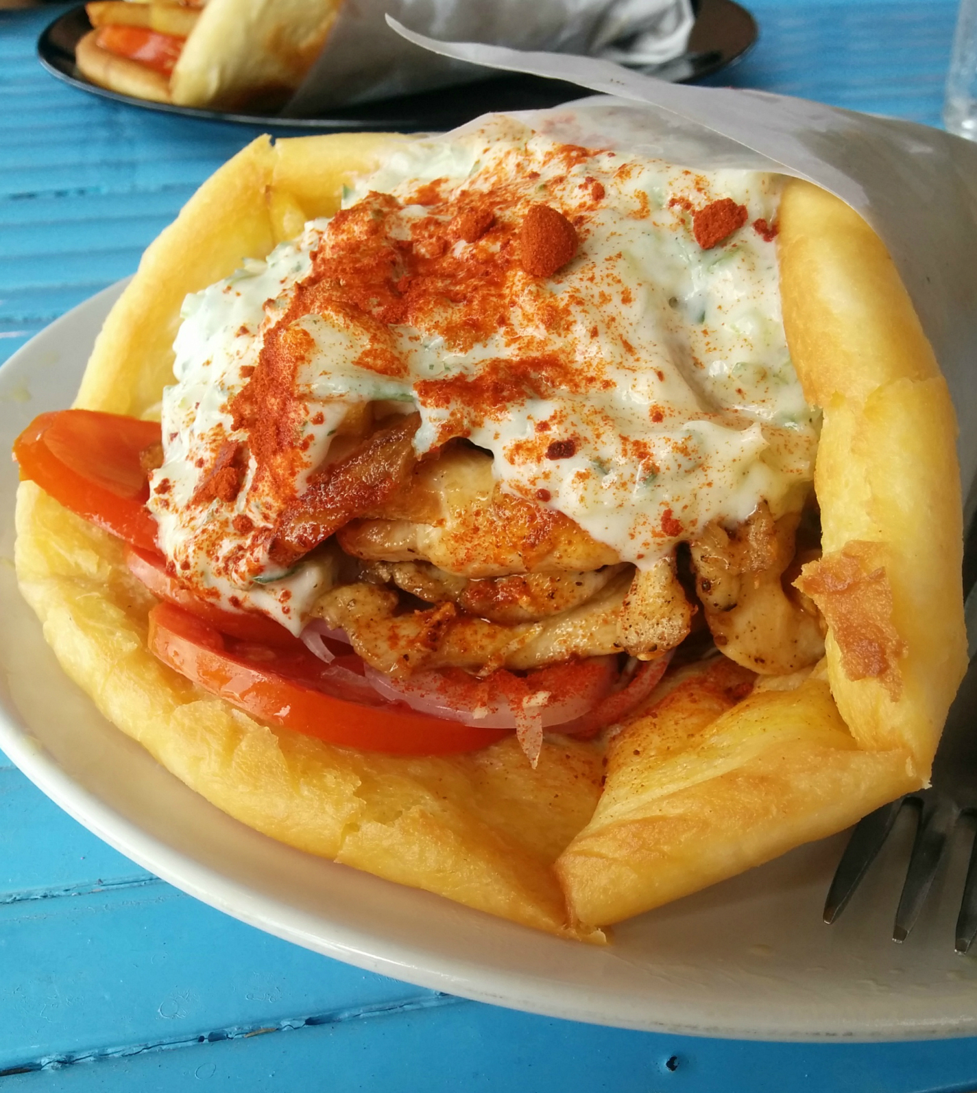 One of the biggest tastiest souvlakis I’ve had at the Greek Taverna